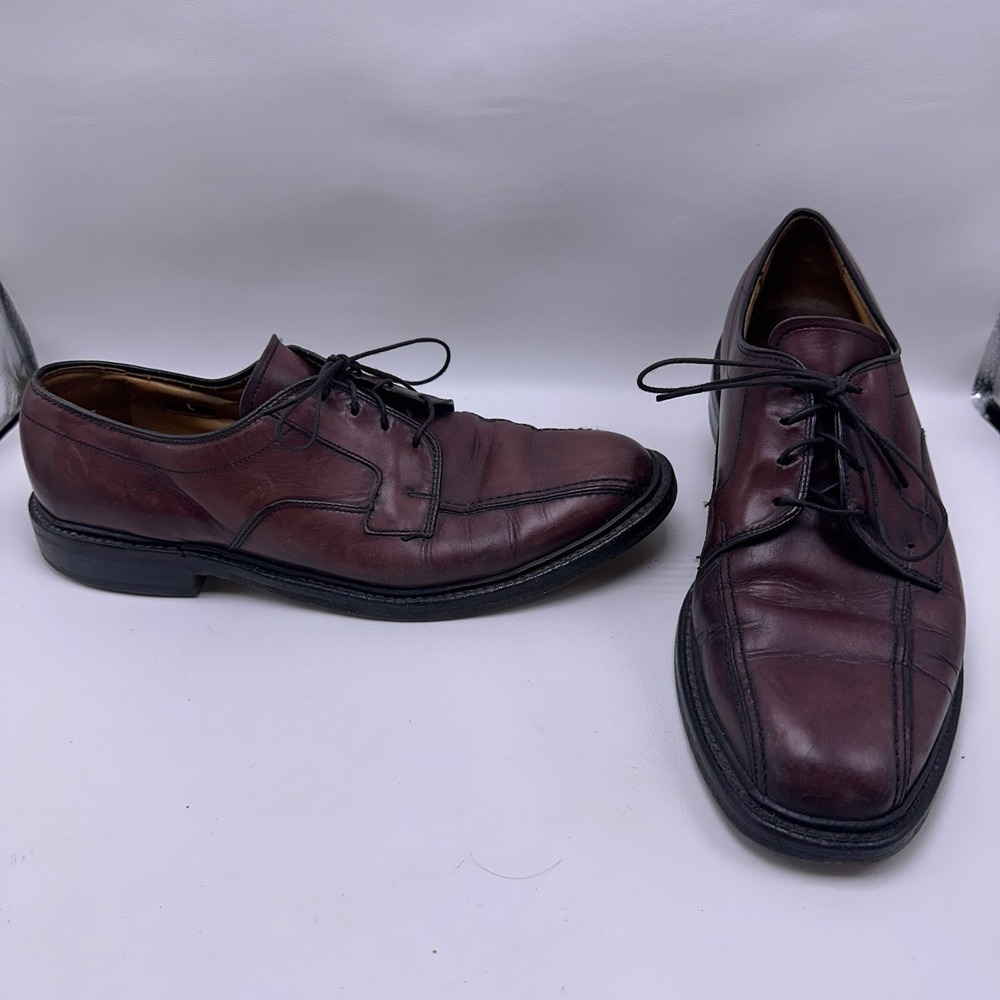 Allen Edmonds Hillcrest Mens Size 10 D Burgundy Brown Leather Dress Shoes